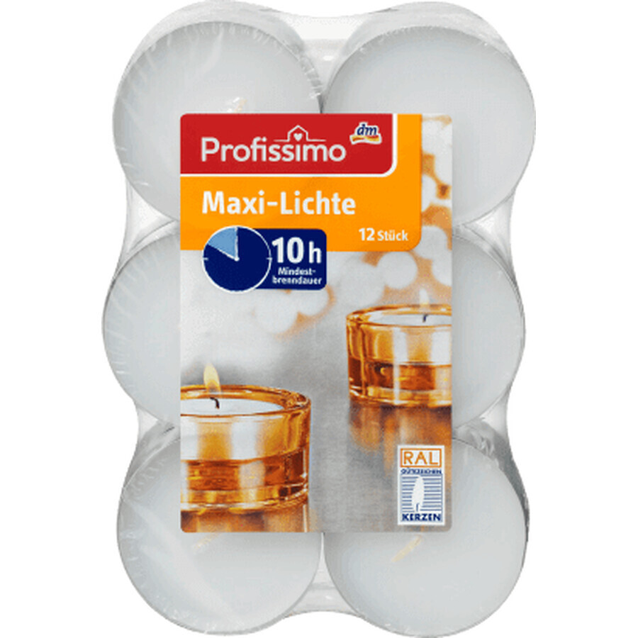 Profissimo Maxi-Pastillenkerzen, Brenndauer 10H, 12 Stück