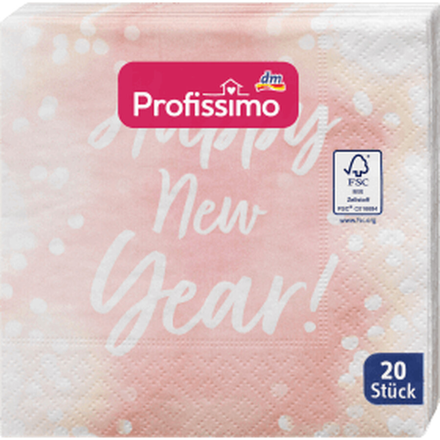 Profissimo Profissimo șervețele  25x25 Happy New Year, 20 buc