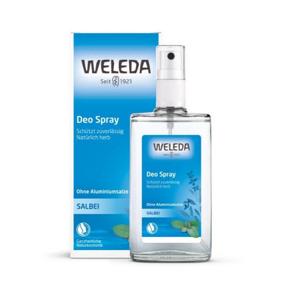 Natürliches Deodorant mit Salbei, pflanzlich mit ätherischen Ölen, 100 ml, Weleda