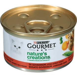 Purina Gourmet Hrană umedă pentru pisici cu vită şi mazăre, 85 g