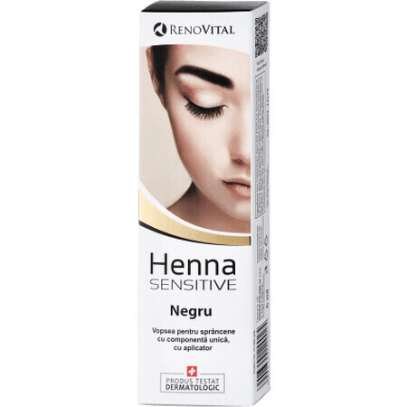 RENOVITAL Henna Sensitive Augenbrauencreme Farbe Schwarz, 6 g