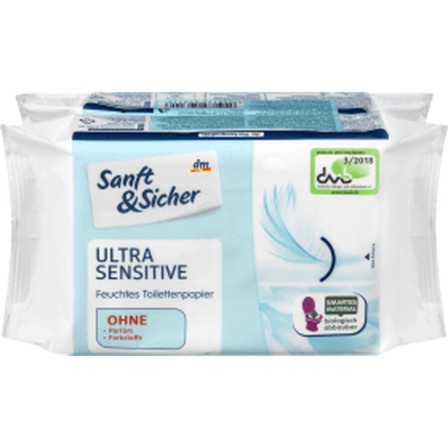 Sanft&Sicher Feuchtes Toilettenpapier Sensitive, 100 Stück