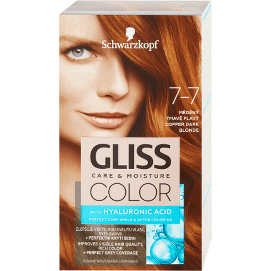Schwarzkopf Gliss Color Dauerhafte Haarfarbe 7-7 Dunkelblond Rötlich, 1 Stück