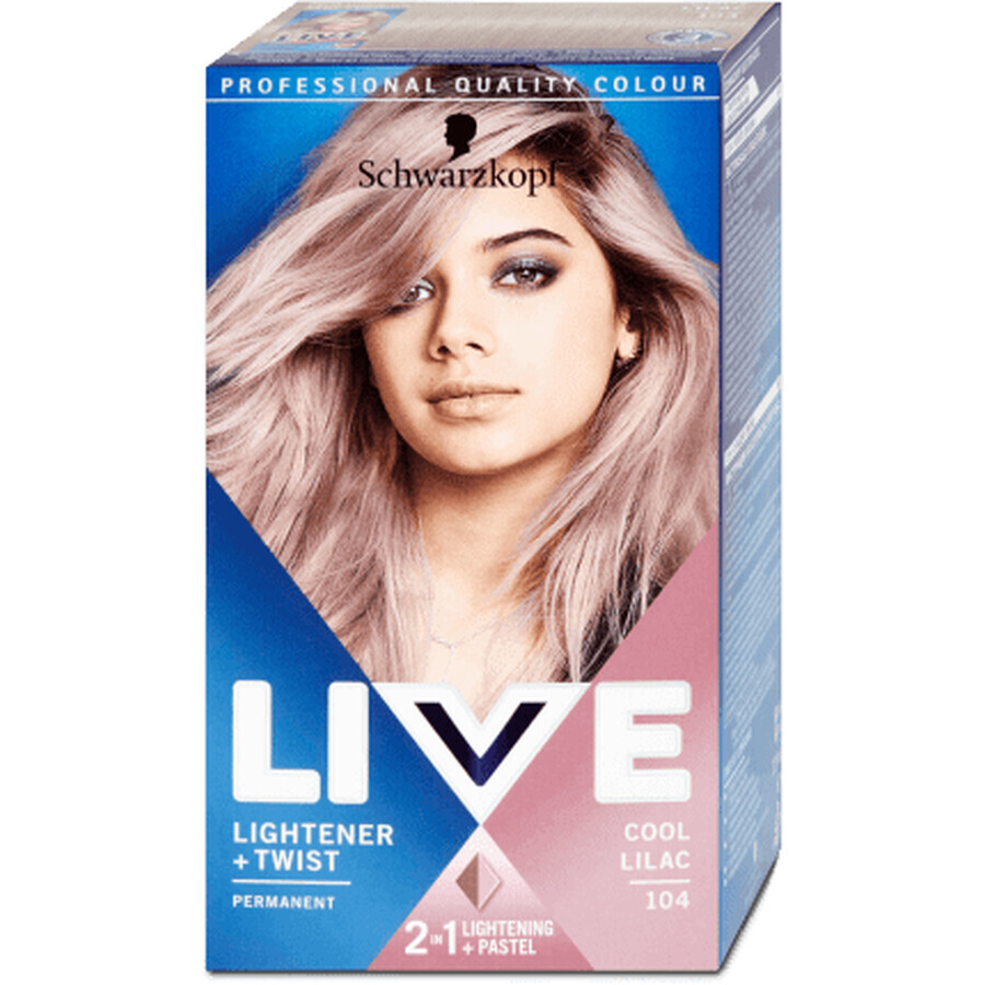 Schwarzkopf Live Vopsea de păr permanentă lightner 104 Cool liliac, 142 g