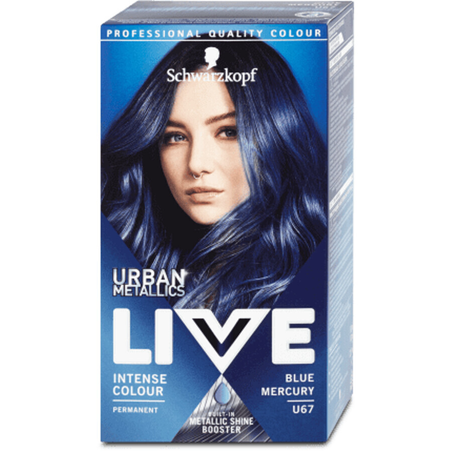 Schwarzkopf Live Permanent Haarfarbe U67 Blau Quecksilber, 142 g