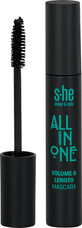 S-he colour&amp;style All in one Volumen&amp;verl&#228;ngernde Wimperntusche Nr. 171/001, 12 ml