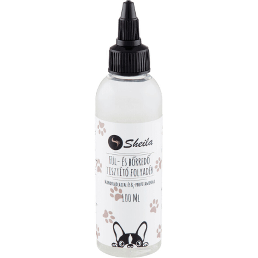 Sheila Soluție de curățare pentru ureche și piele pentru câini cu ulei de migdale și provitamina B5, 100 ml
