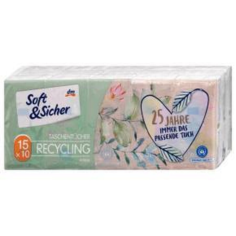 Soft&Sicher Recycling Tissue Wipes 4-lagig, 15 Stück