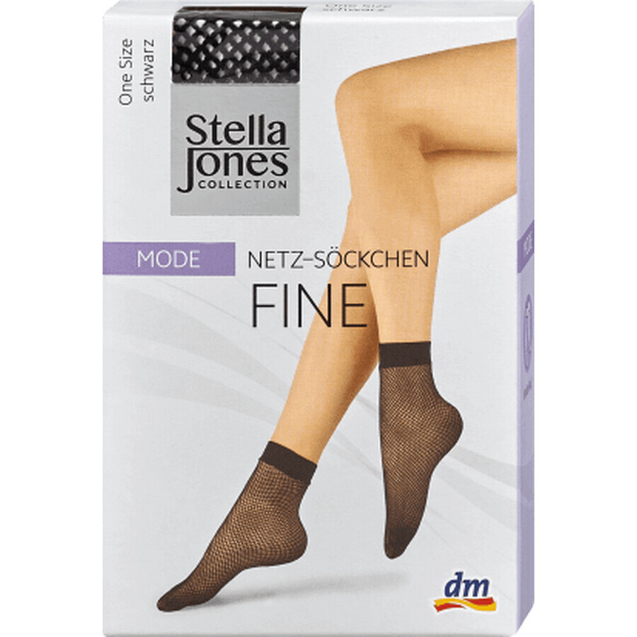 Stella Jones Schwarze Netzsocken, 1 Stück