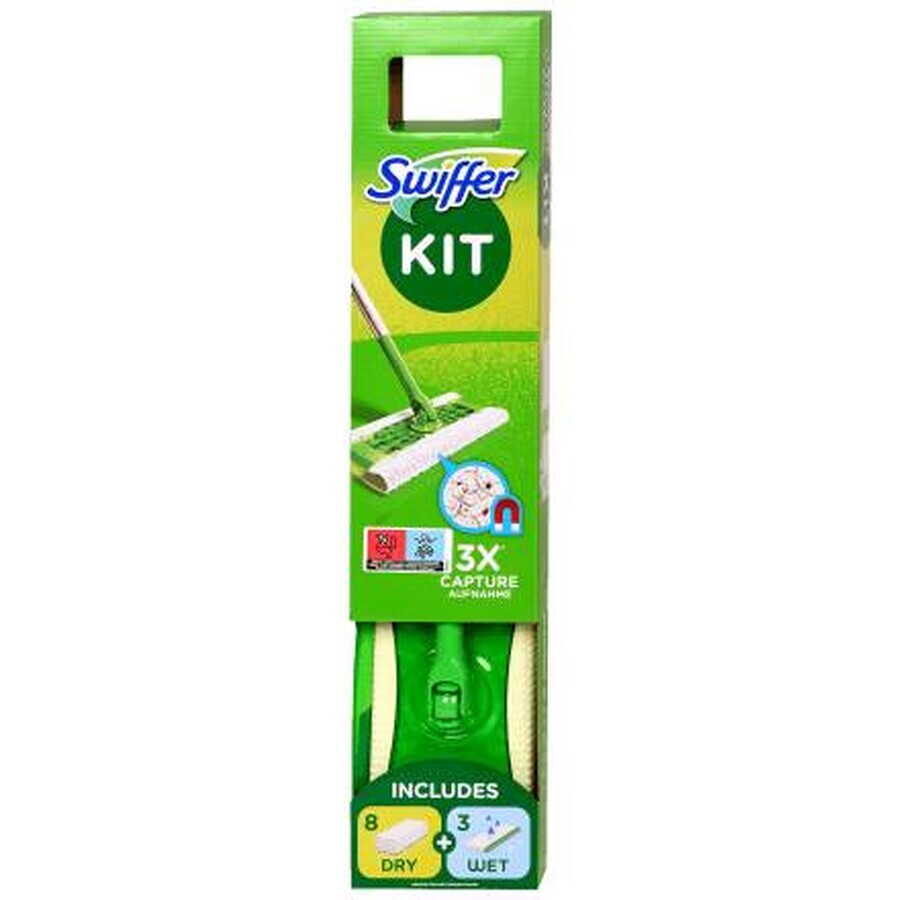 Swiffer Mop Set mit 8 Trocken- und 3 Nassnachfüllungen