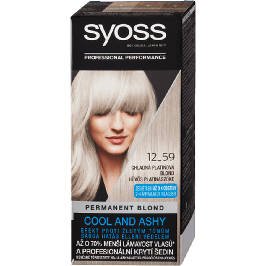 Syoss Color Dauerhafte Haarfarbe 12-59 Kühles Platinblond, 1 Stück
