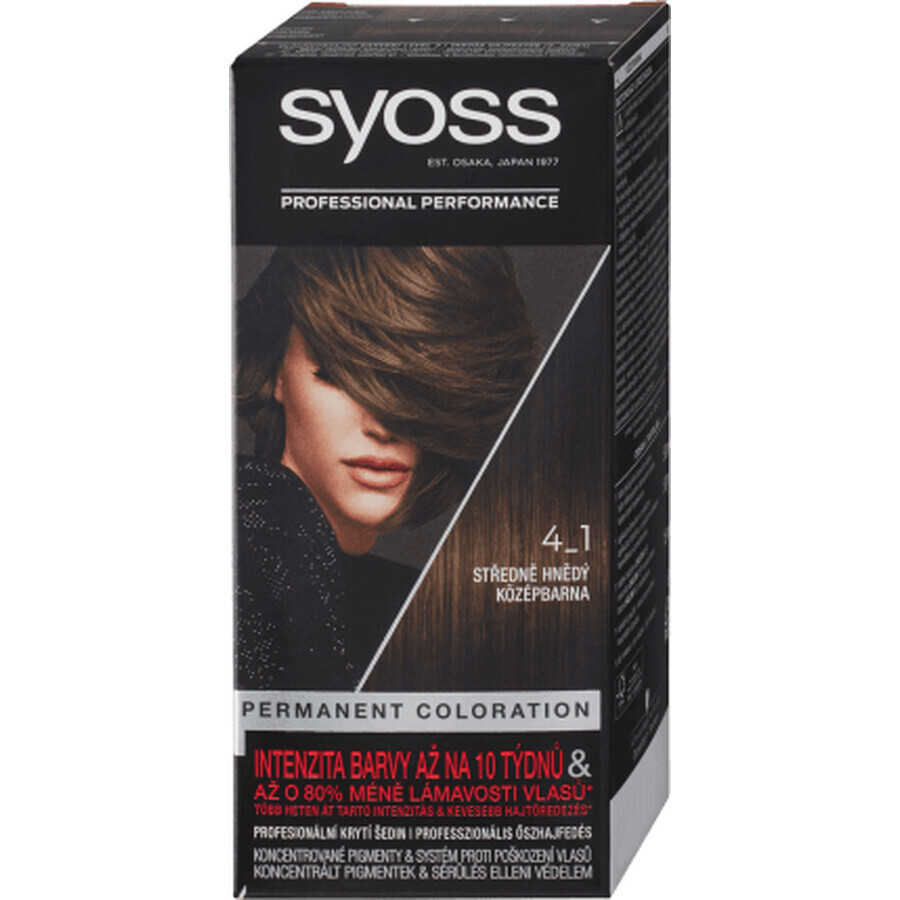 Syoss Color Permanent Farbe mittelbraun 4-1, 1 Stück