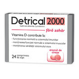 Detrical D3 2000 UI, aroma cirese, fără zahăr, 24 comprimate, Zdrovit